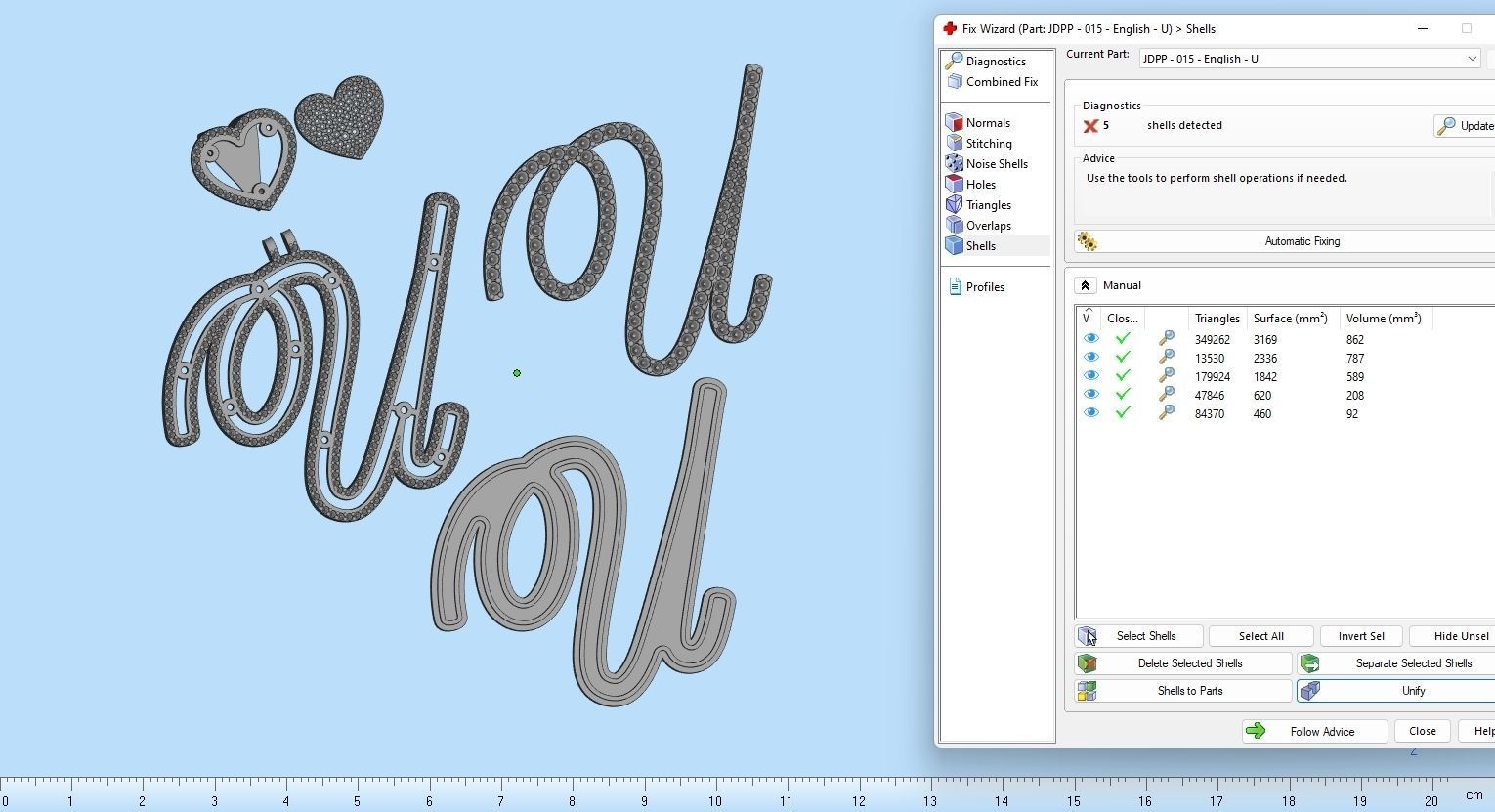 Custom Cursive Initial Q Letter Diamond Pendant A to Z Alphabet 3D print model_19