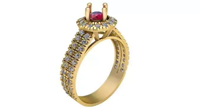 Engagement Diamond Ring 3d Printable Model