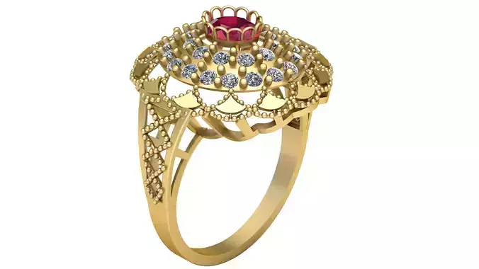 Filigree Engagement Diamond Ring 3d Printable Model