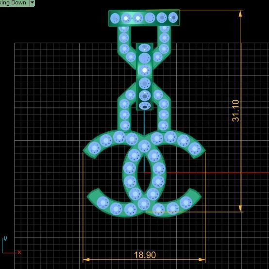 Hip Hop Alphabets Diamond Pendant 3d printable Model 3D print model_4