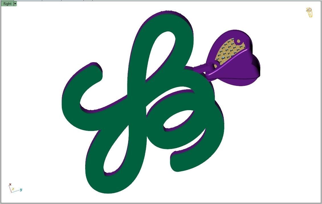 Custom Cursive Initial X Letter Diamond Pendant A to Z Alphabet 3D print model_11