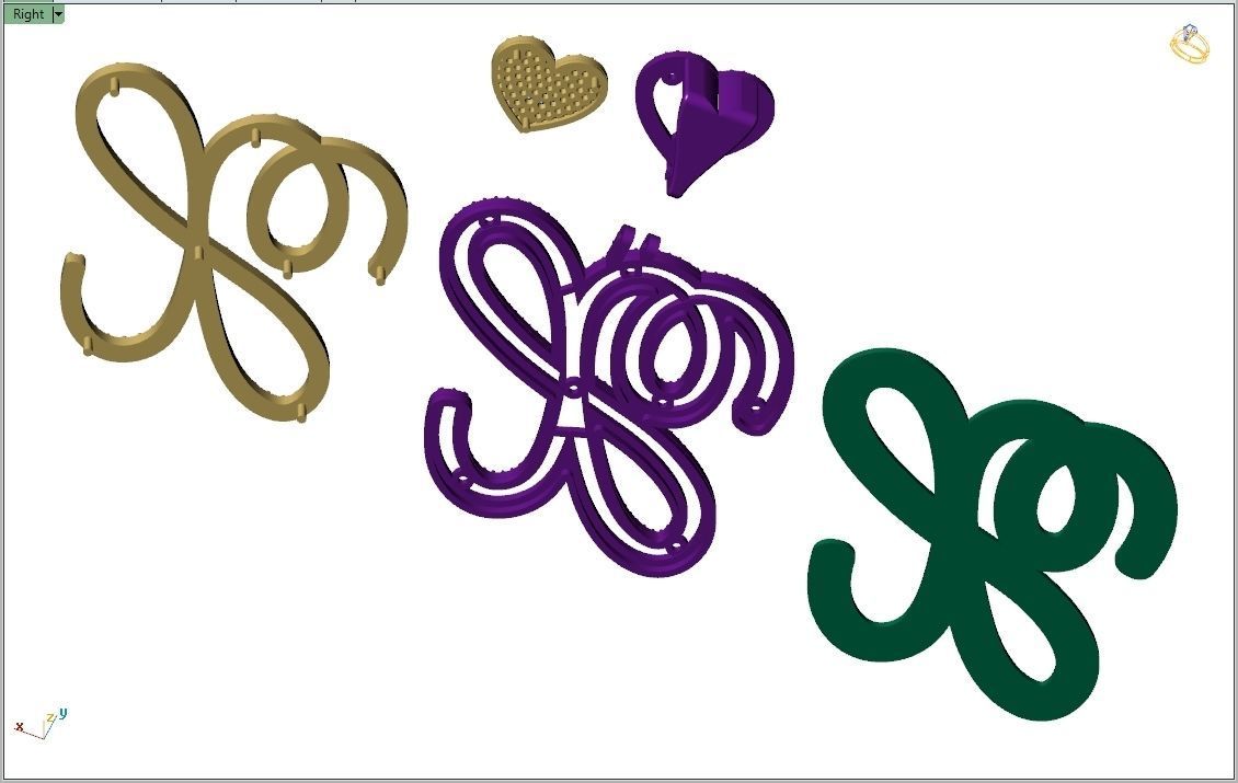 Custom Cursive Initial X Letter Diamond Pendant A to Z Alphabet 3D print model_14