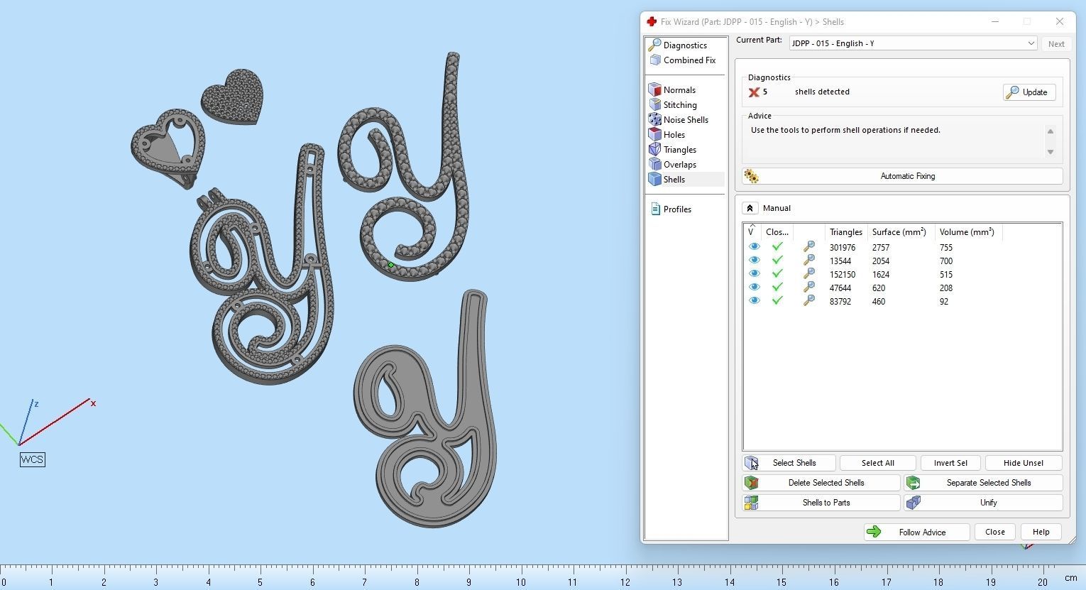 Custom Cursive Initial Y Letter Diamond Pendant A to Z Alphabet 3D print model_19