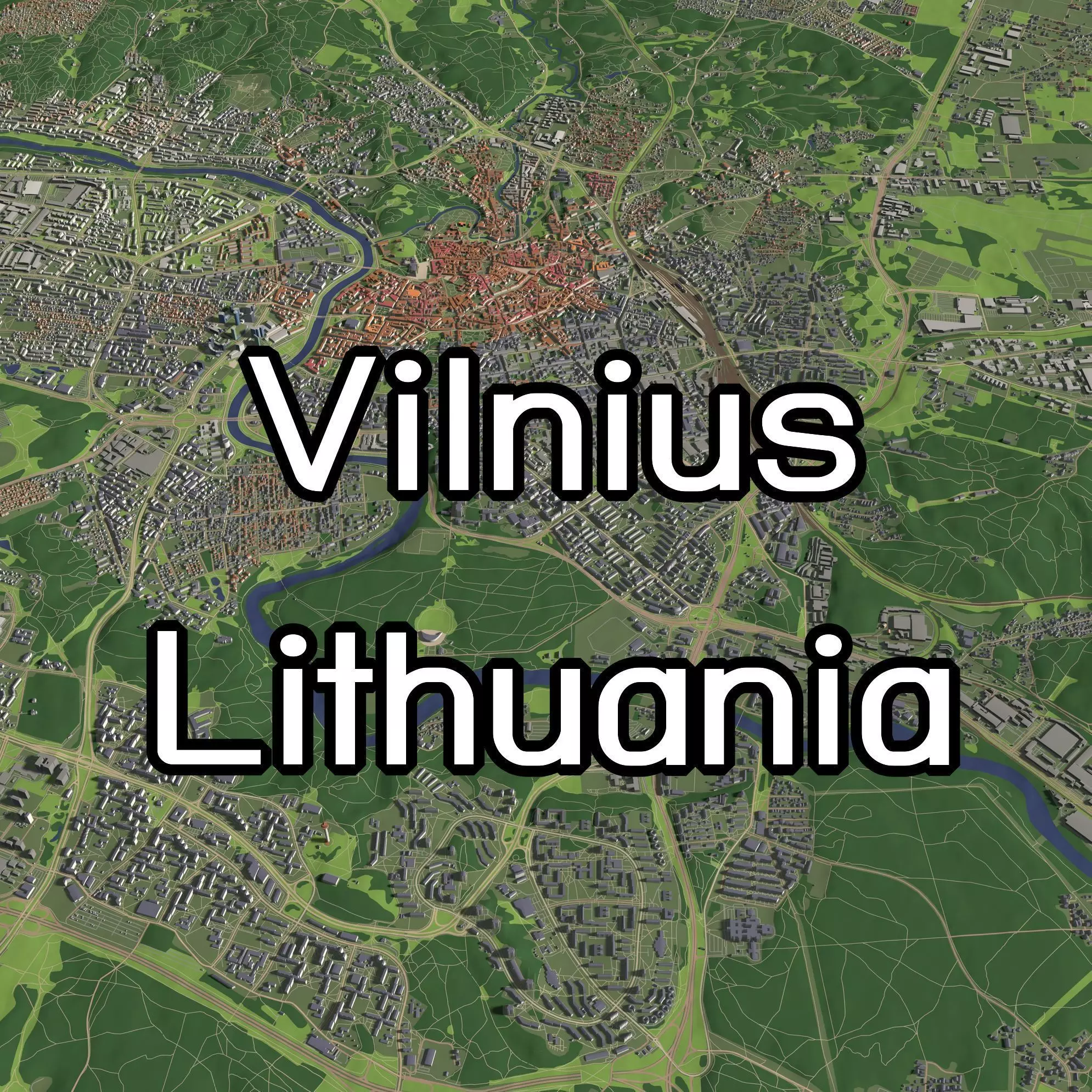 Vilnius Lithuania - city and urban 3D model_0