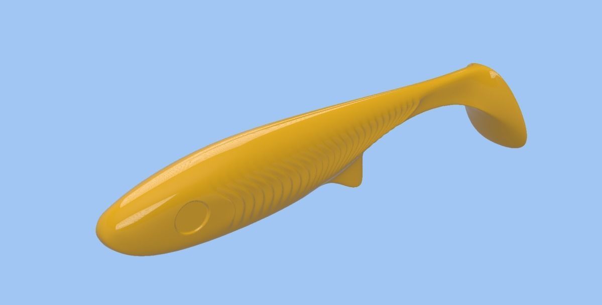 Rubber lure for fishing 3D print model_2