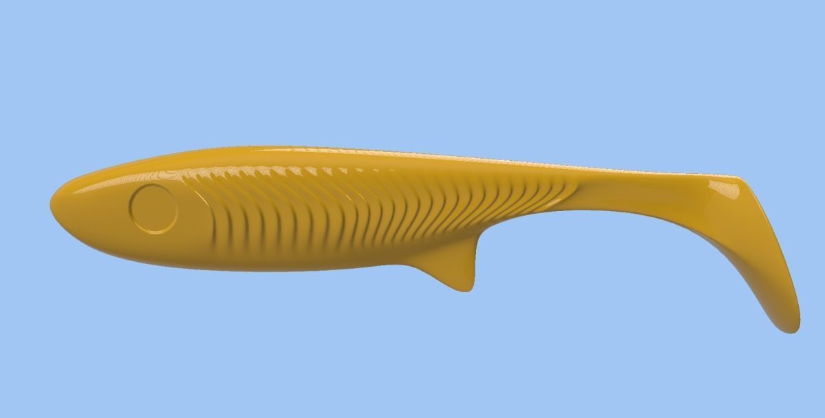Rubber lure for fishing 3D print model_1