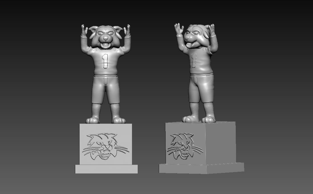NCAA - OHIO BOBCATS MASCOT STATUE - 3D PRINT 3D print model_2