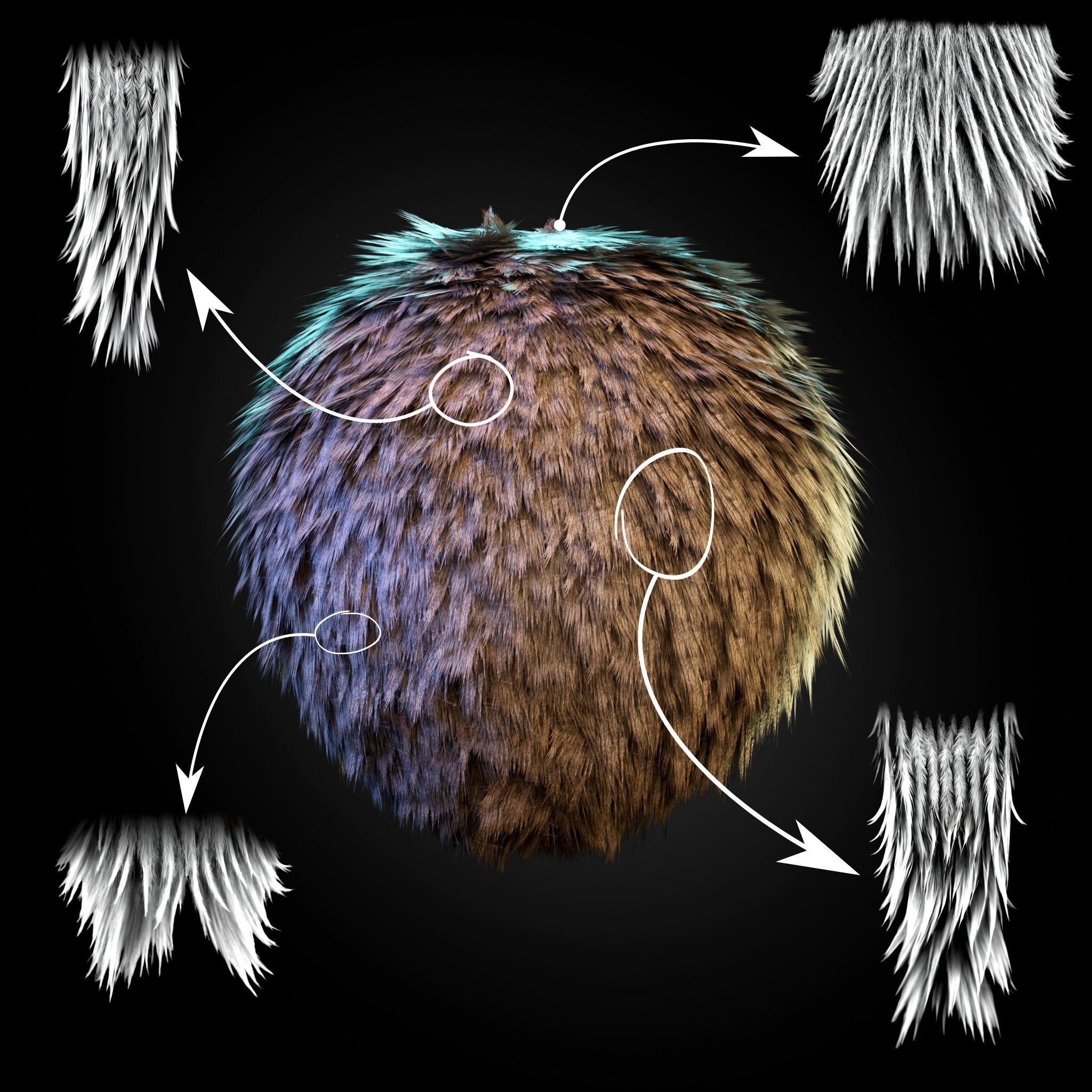 70 Fur Alphas Realistic - High Quality 2K Texture_1