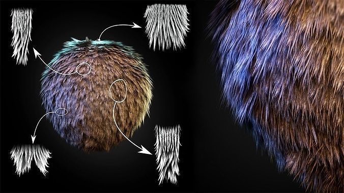 70 Fur Alphas Realistic - High Quality 2K Texture