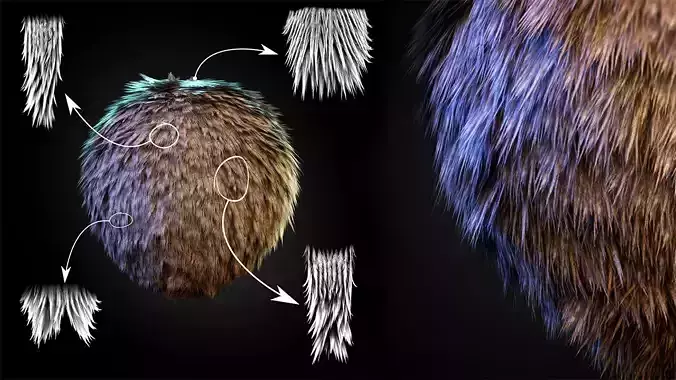 70 Fur Alphas Realistic - High Quality 2K Texture