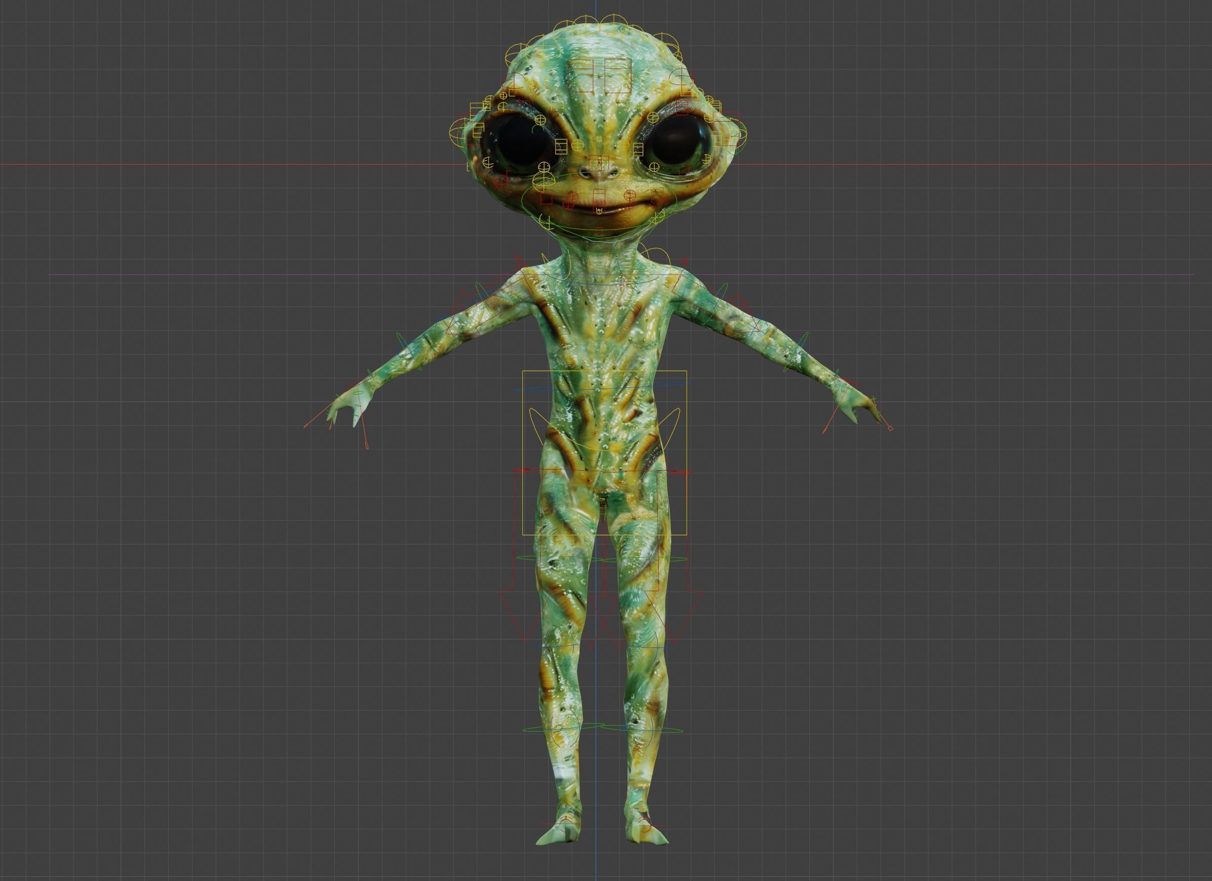 Rigged Alien Character - Fretzo 3D model_4