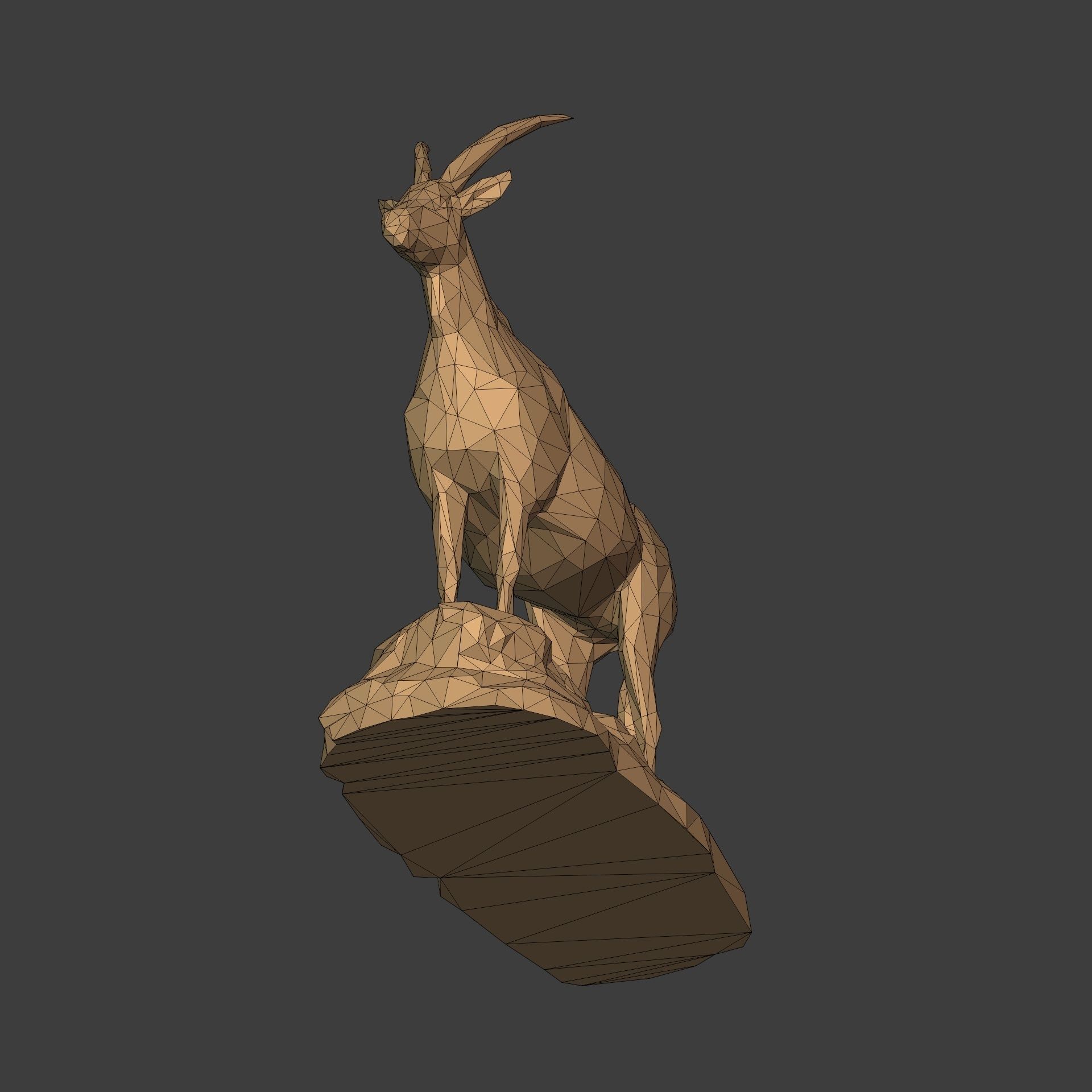 LowPoly - Polygonal Antelope  - Deer Statue - Figurine 3D print model_18