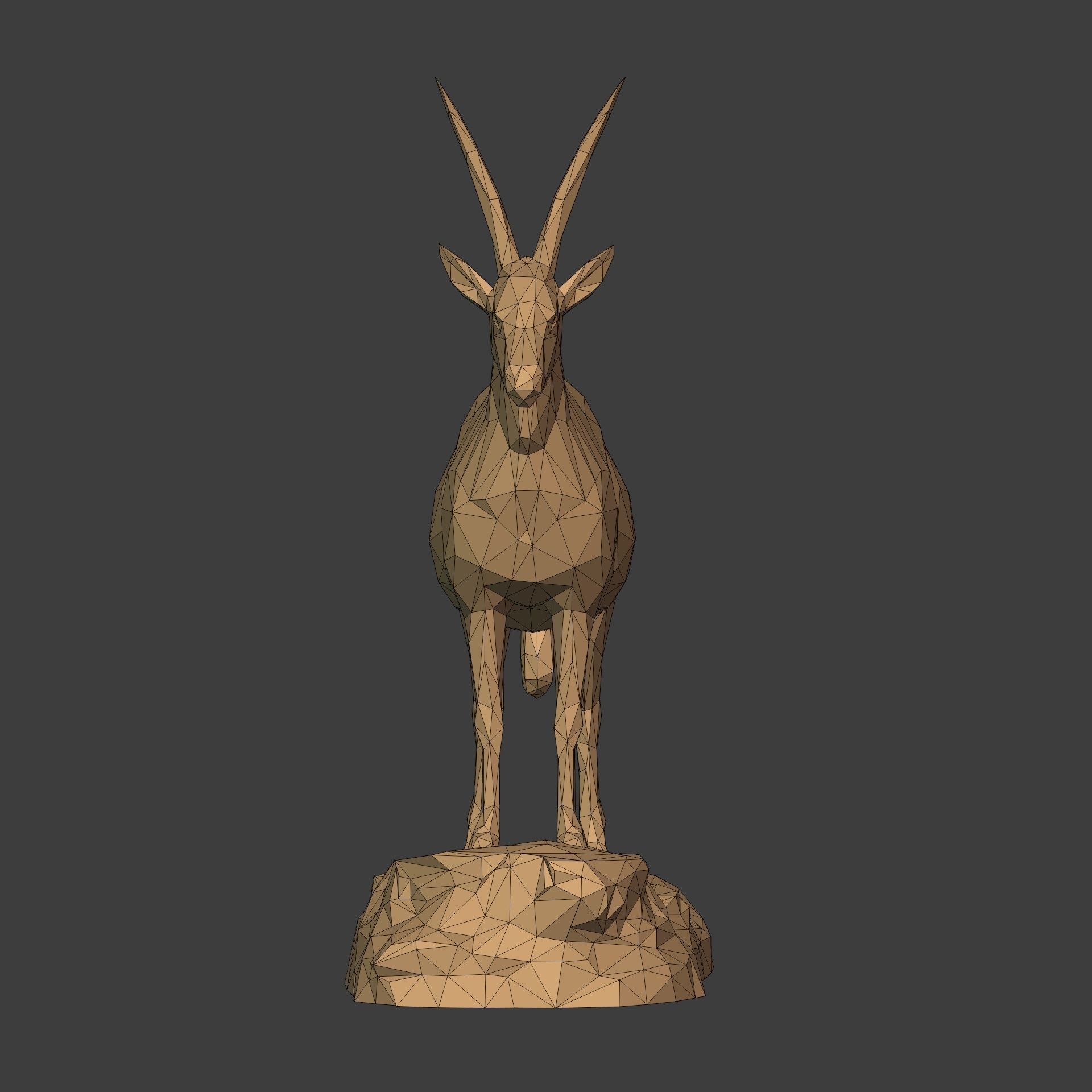 LowPoly - Polygonal Antelope  - Deer Statue - Figurine 3D print model_6