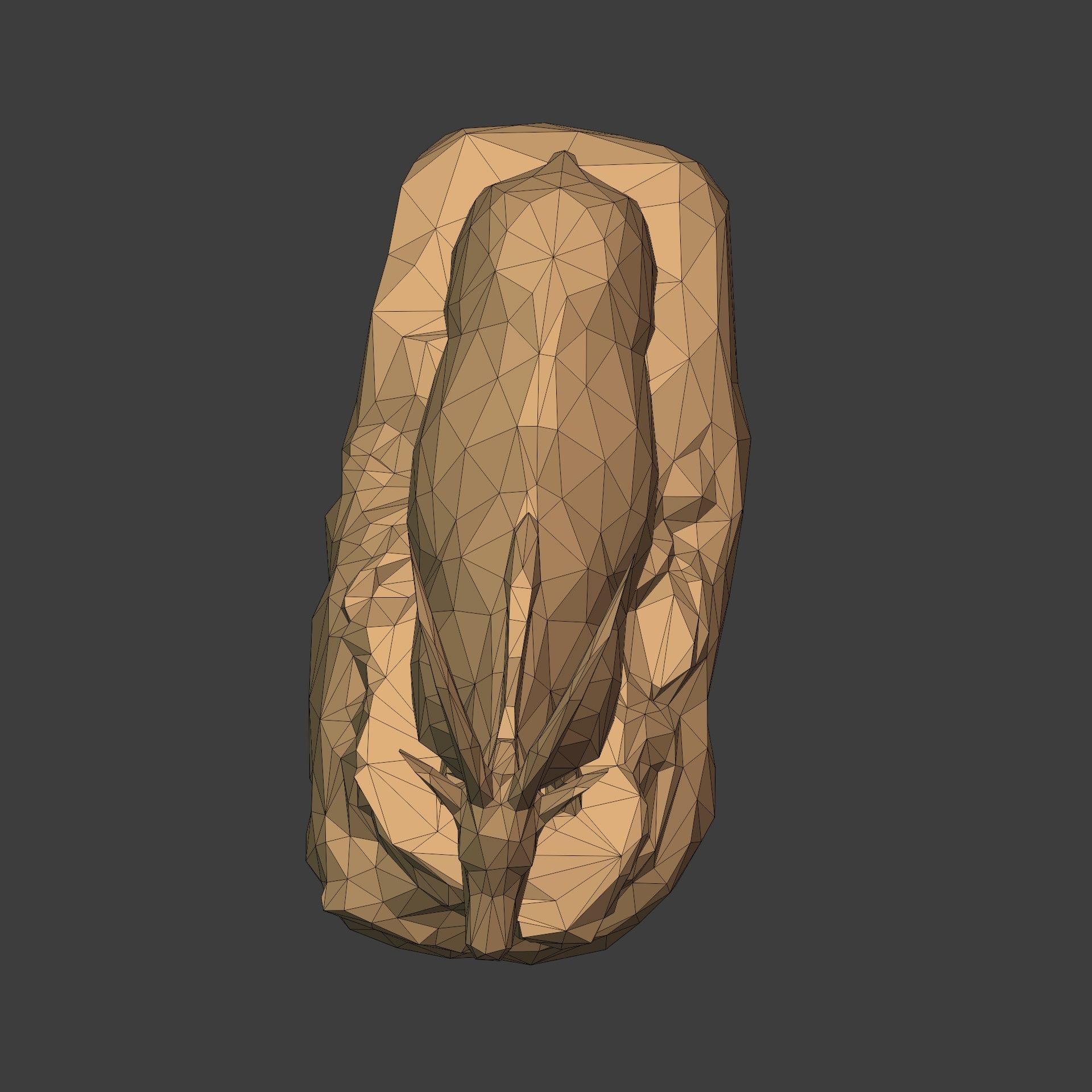 LowPoly - Polygonal Antelope  - Deer Statue - Figurine 3D print model_16