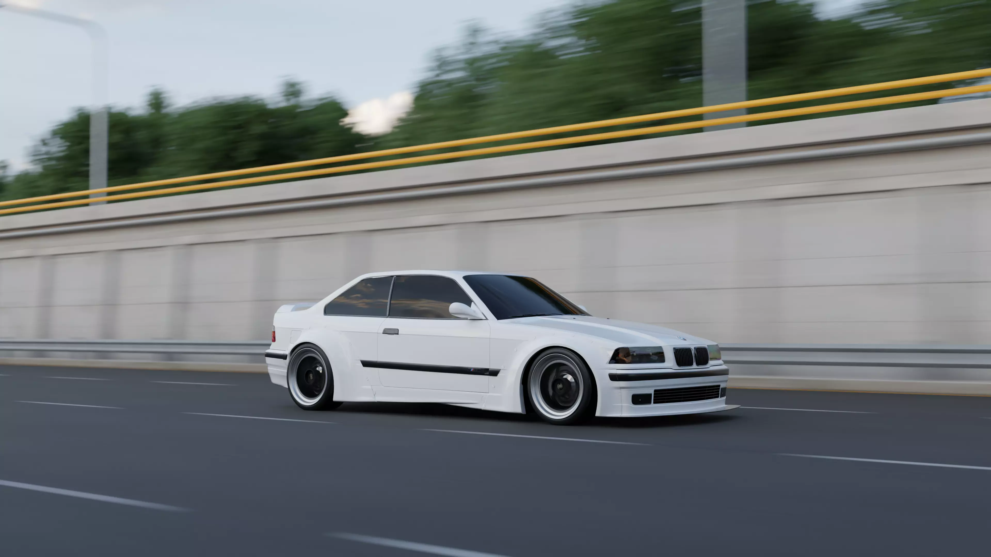 3D Realistic Road Blend File 3D model_0