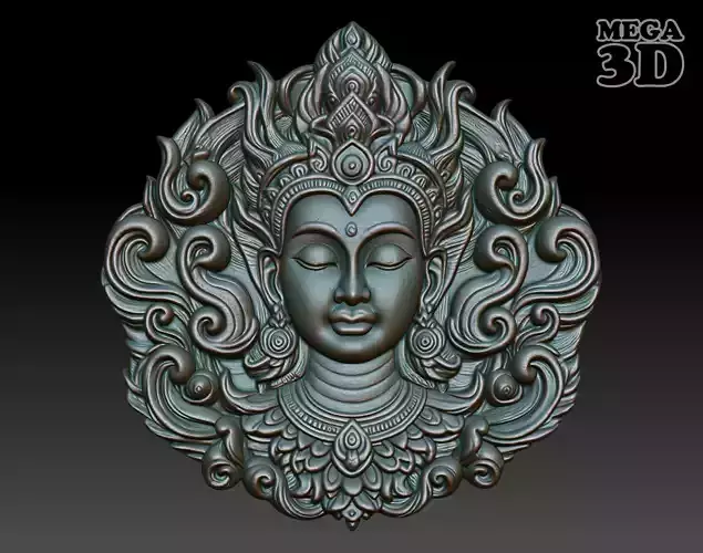 Khmer Goddess basrelief 08 240727 3D print model