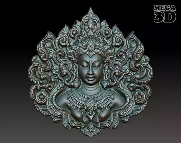 Khmer Goddess basrelief 05 240727 3D print model
