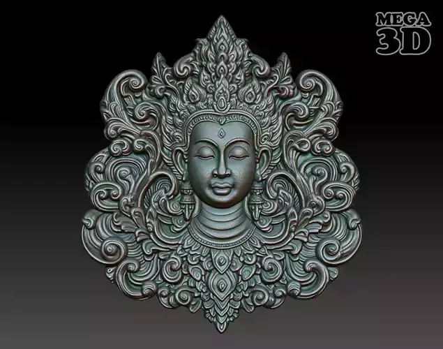 Khmer Goddess basrelief 02 240727 3D print model