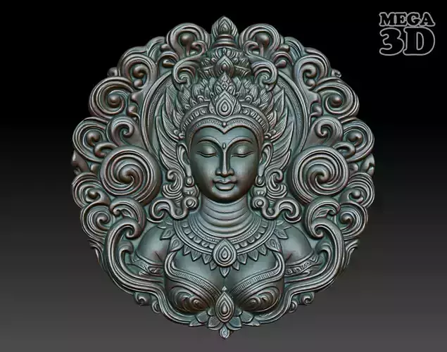 Khmer Goddess basrelief 01 240727 3D print model