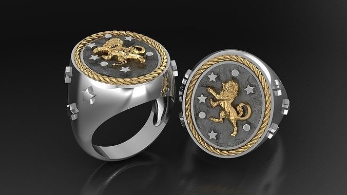 Zodiac Ring Leo 3D print model