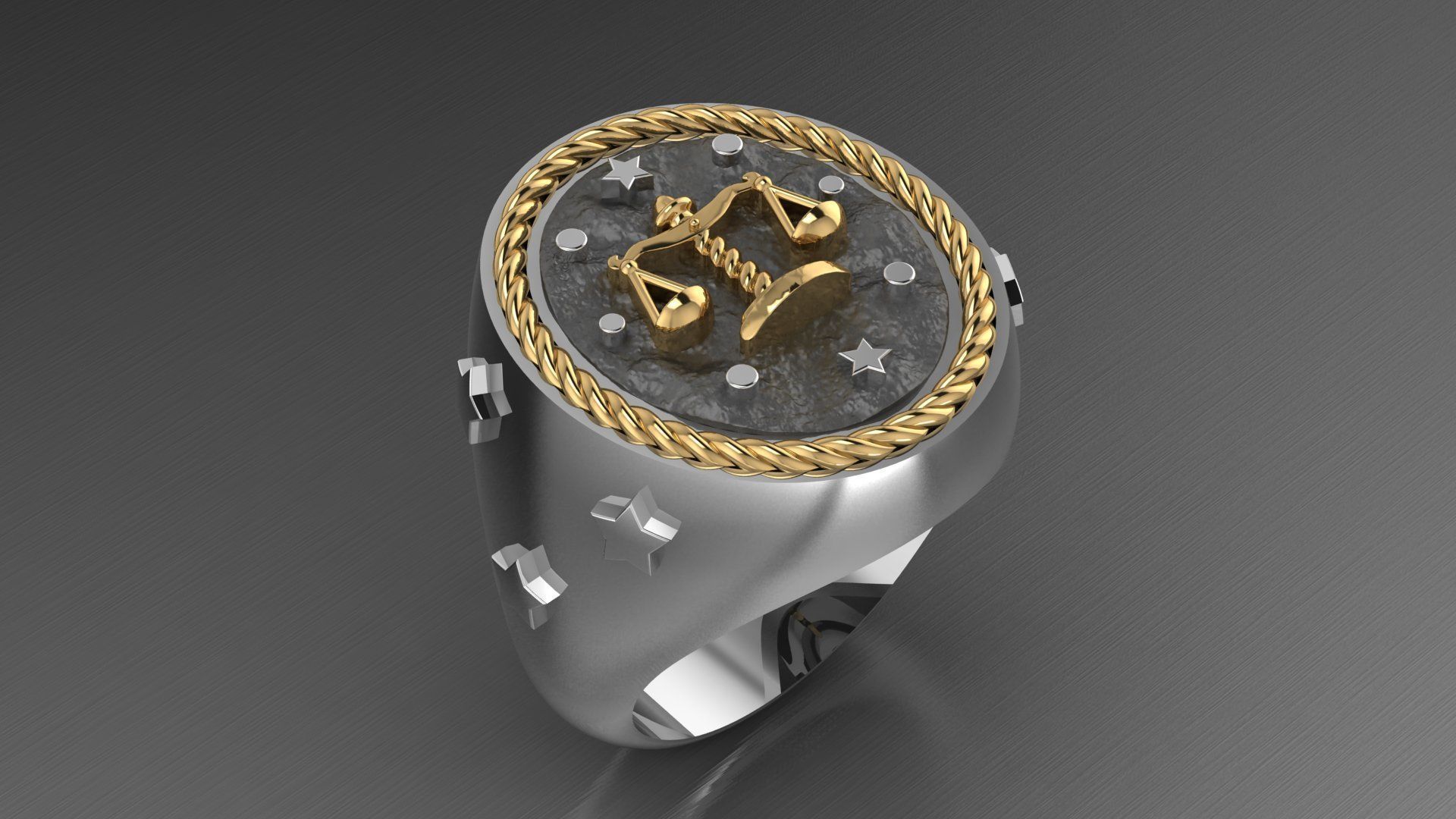 Zodiac Ring Libra 3D print model_2