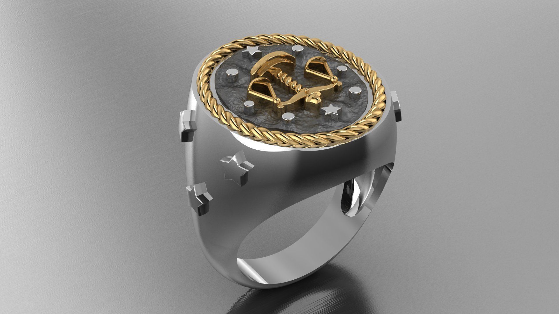 Zodiac Ring Libra 3D print model_4