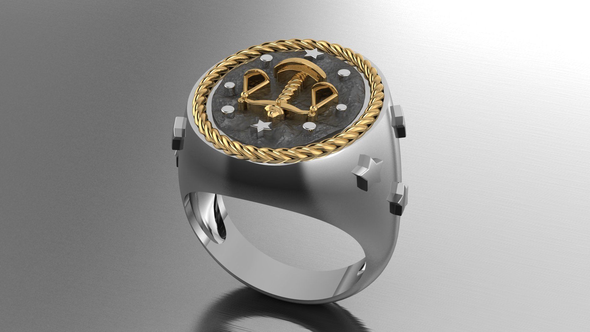 Zodiac Ring Libra 3D print model_3