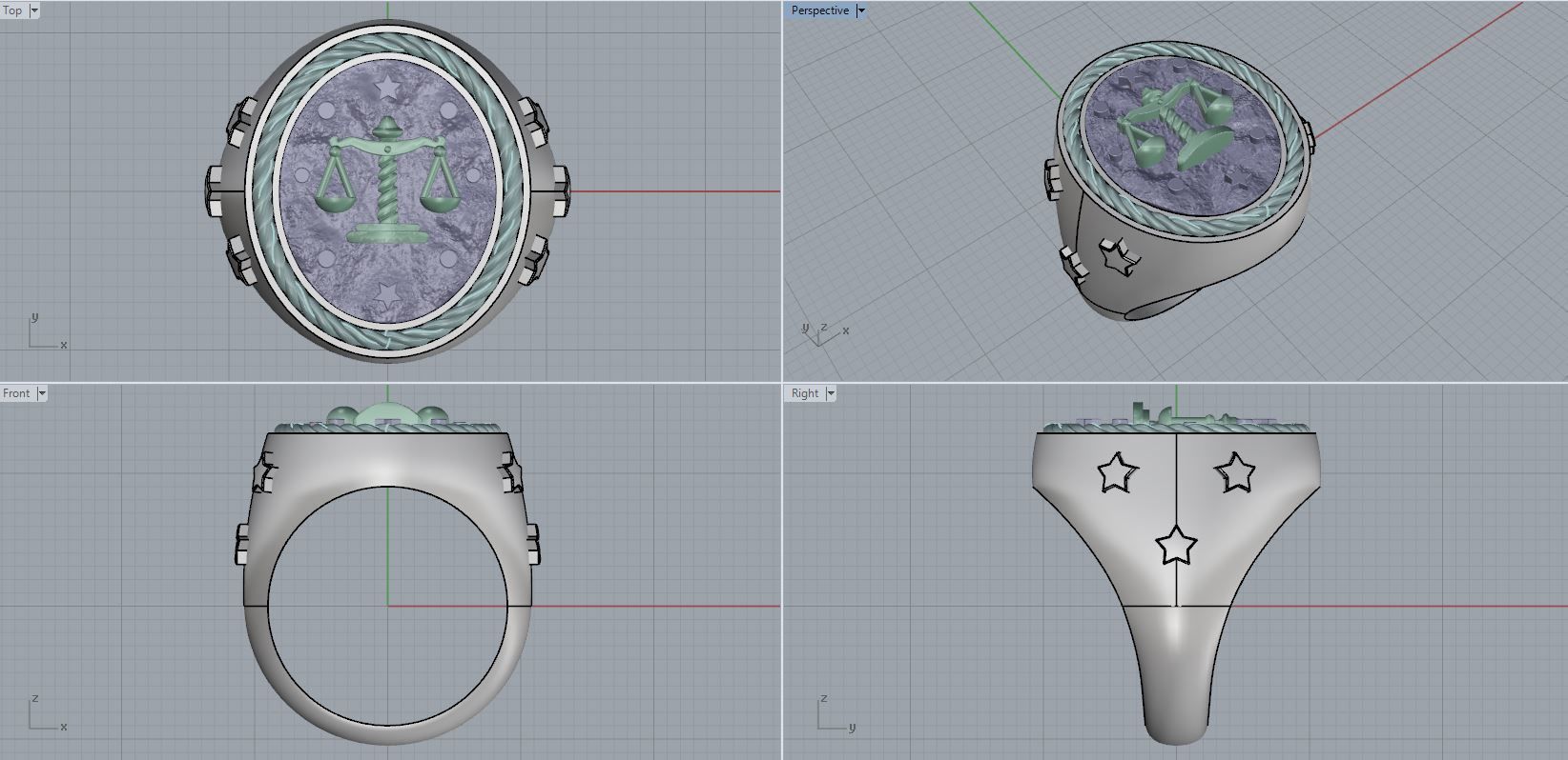 Zodiac Ring Libra 3D print model_6