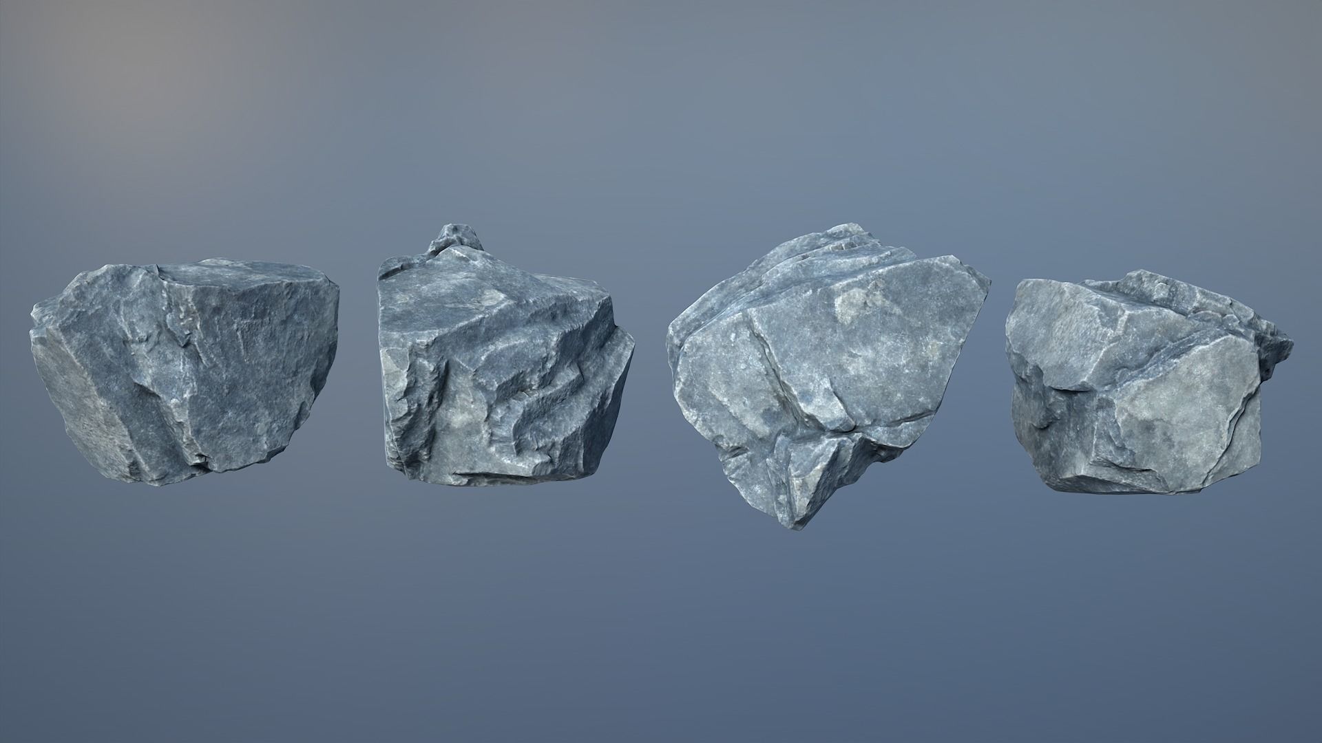 8 Gray Sharp Rocks - 240727 Low-poly 3D model_9