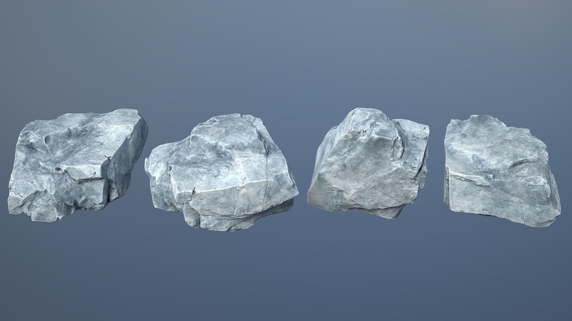 8 Gray Sharp Rocks - 240727 Low-poly 3D model_4
