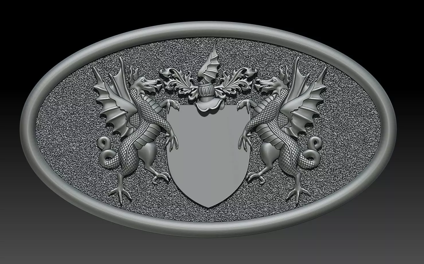 TWO DRAGON FLAG 3D print model