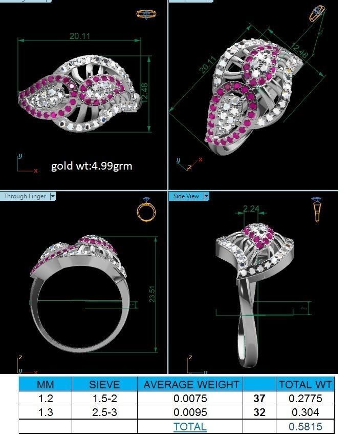 Diamond Ring 3D print model_6