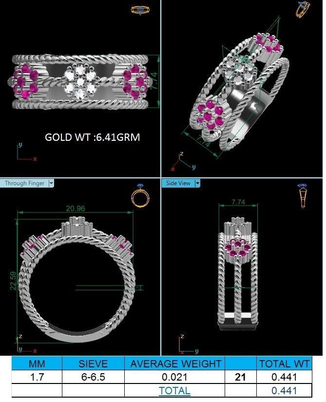 Diamond Ring 3D print model_4