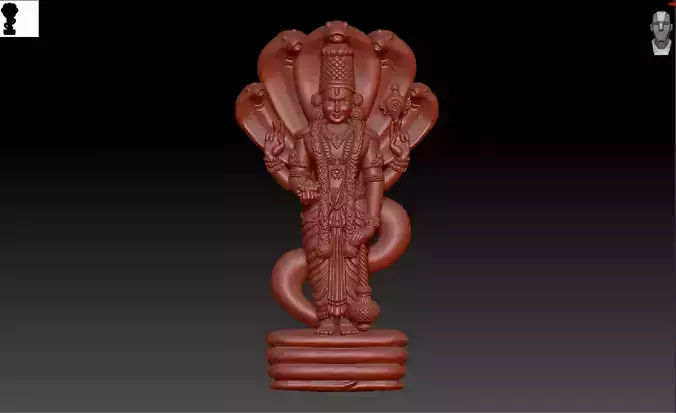 VISHNU WITH SNAKE 3D print model