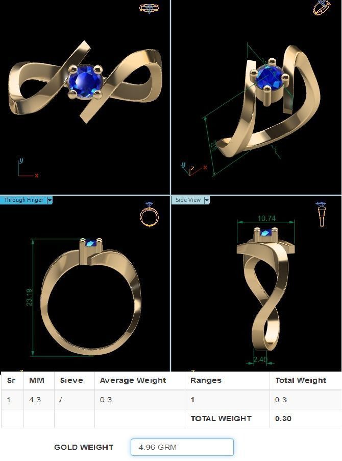 Diamond Ring 3D print model_8