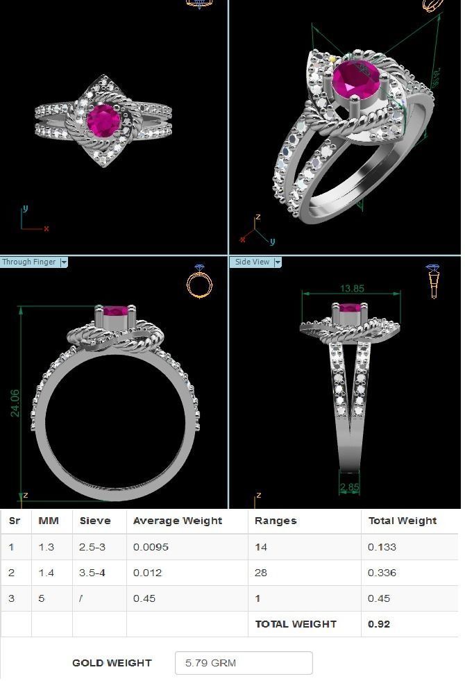 Diamond Ring 3D print model_8