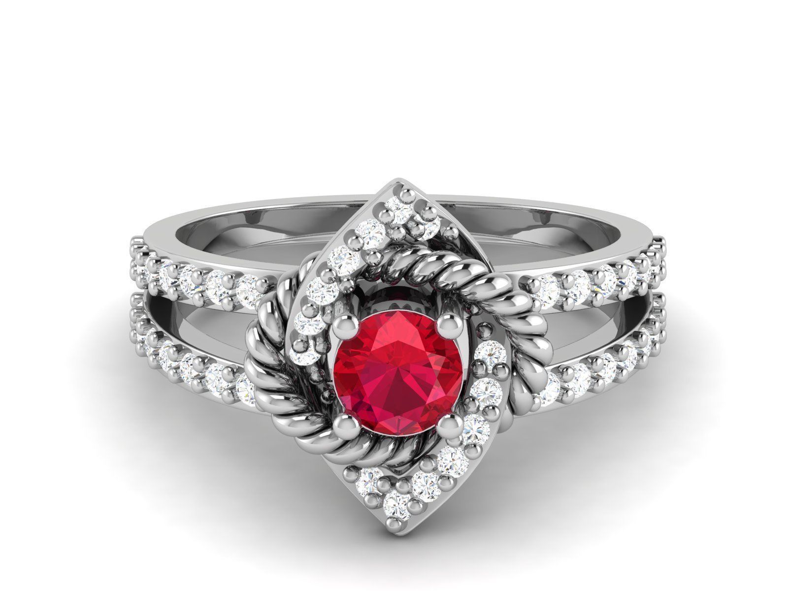 Diamond Ring 3D print model_6