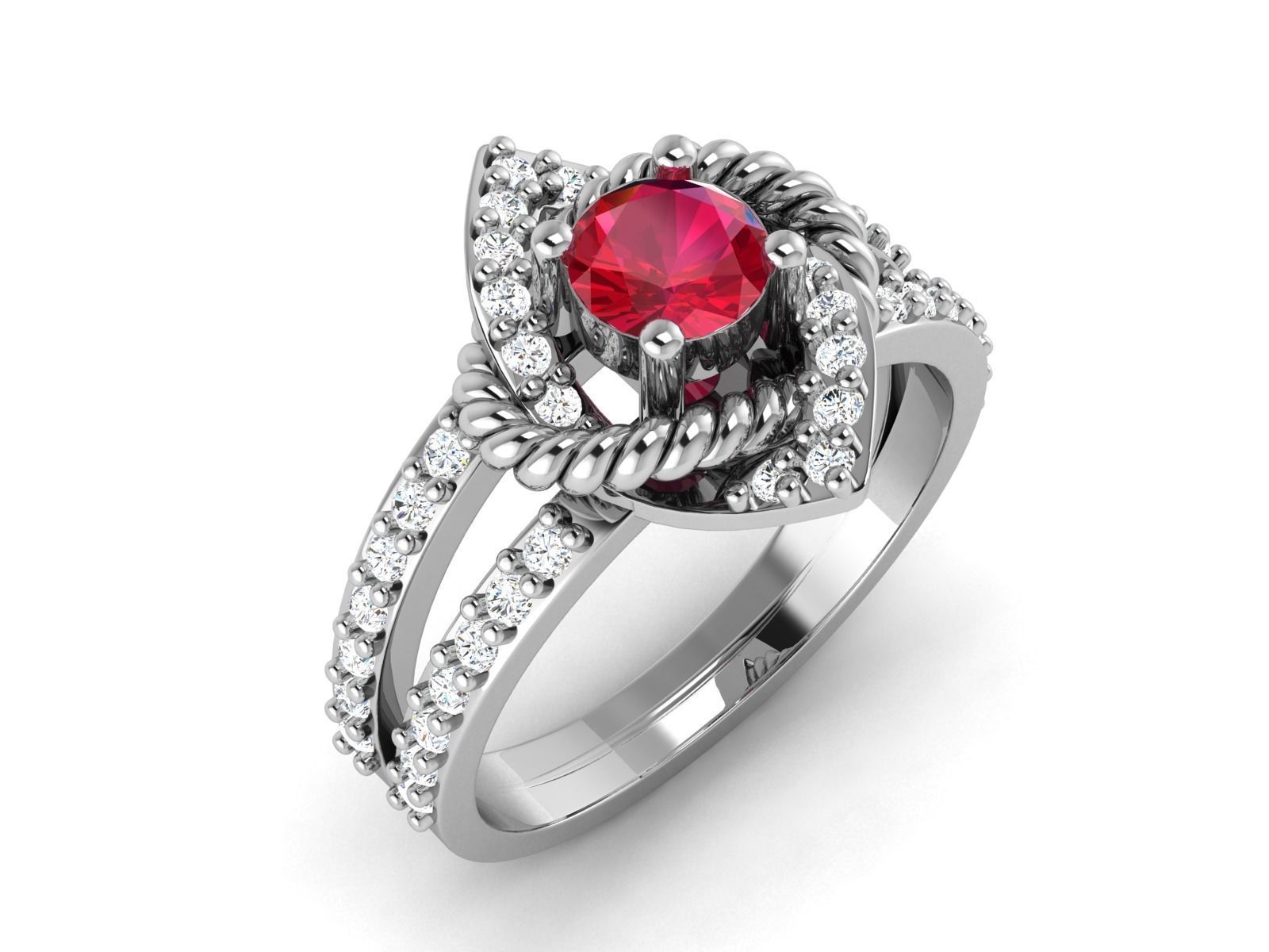 Diamond Ring 3D print model_1