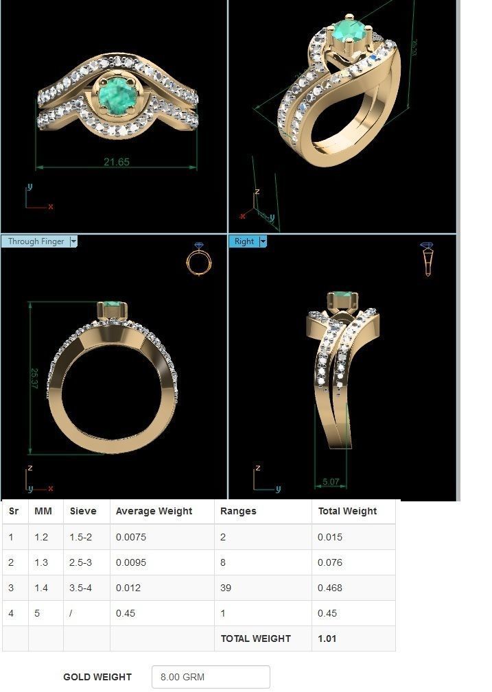 Diamond Ring 3D print model_8