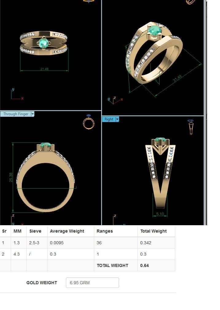 Diamond Ring 3D print model_3