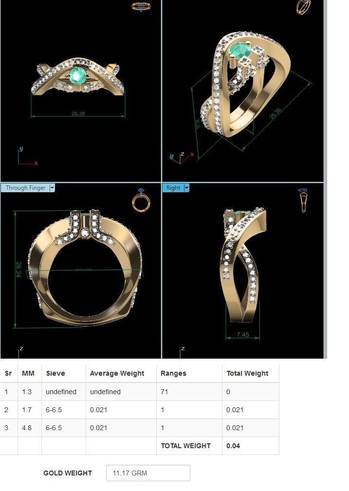 Diamond Ring 3D print model_3