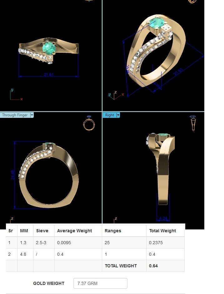 Diamond Ring 3D print model_4