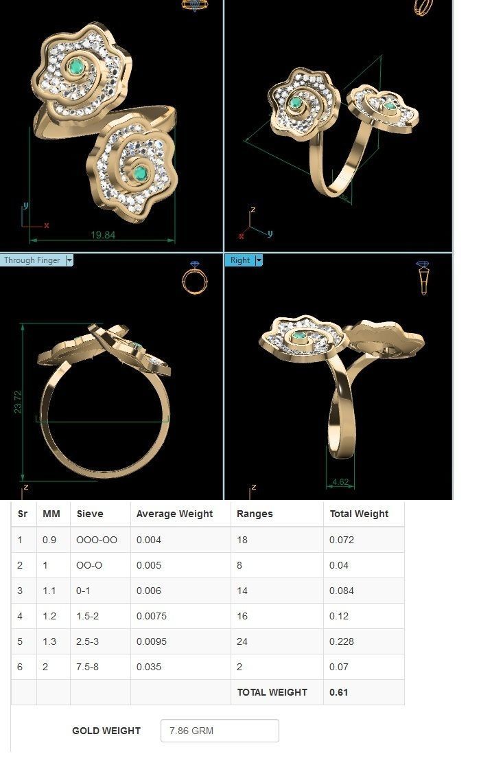 Diamond Ring 3D print model_8