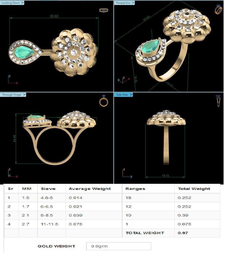 Diamond Ring 3D print model_4