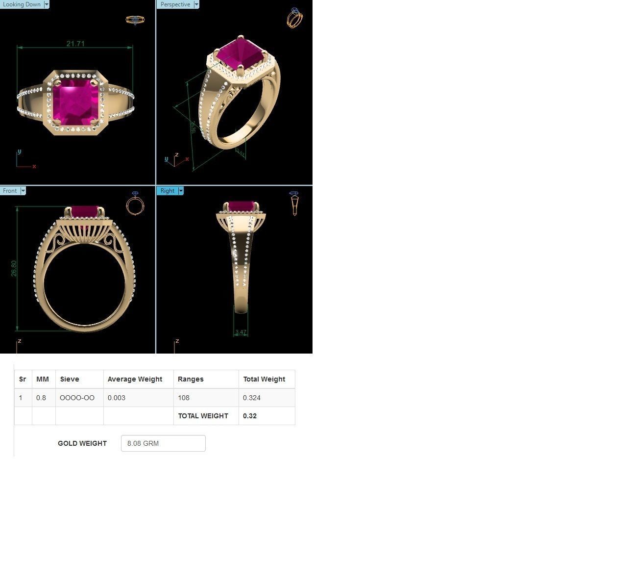 Diamond Ring 3D print model_3