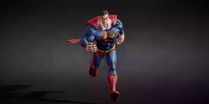 SuperMan PBR Low-poly 3D model