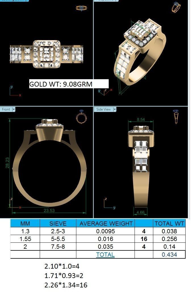 Diamond Ring 3D print model_3