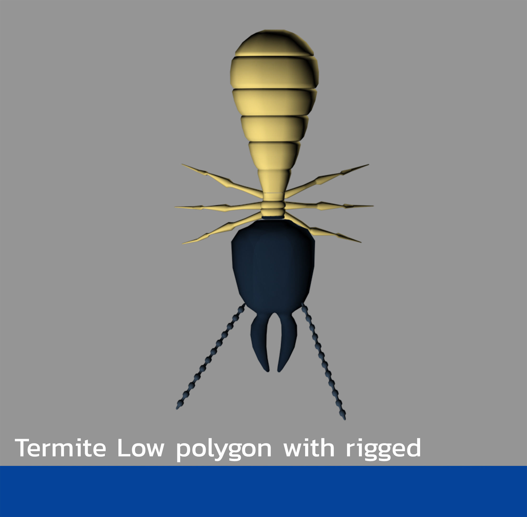Termite -Rigged - Animated Low-poly 3D model_3
