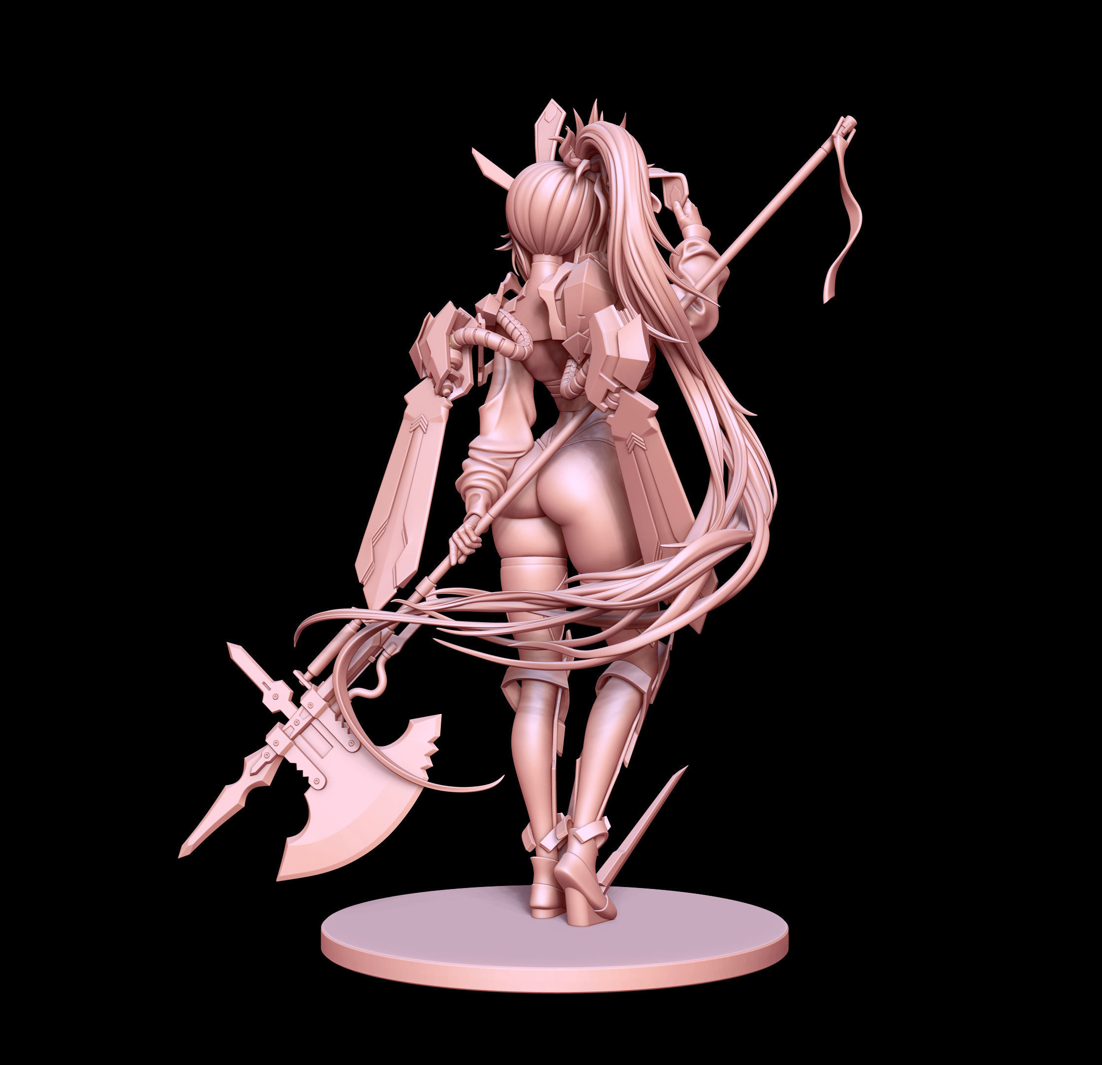 Mecha bunny 2 anime figurine 3D print model_5