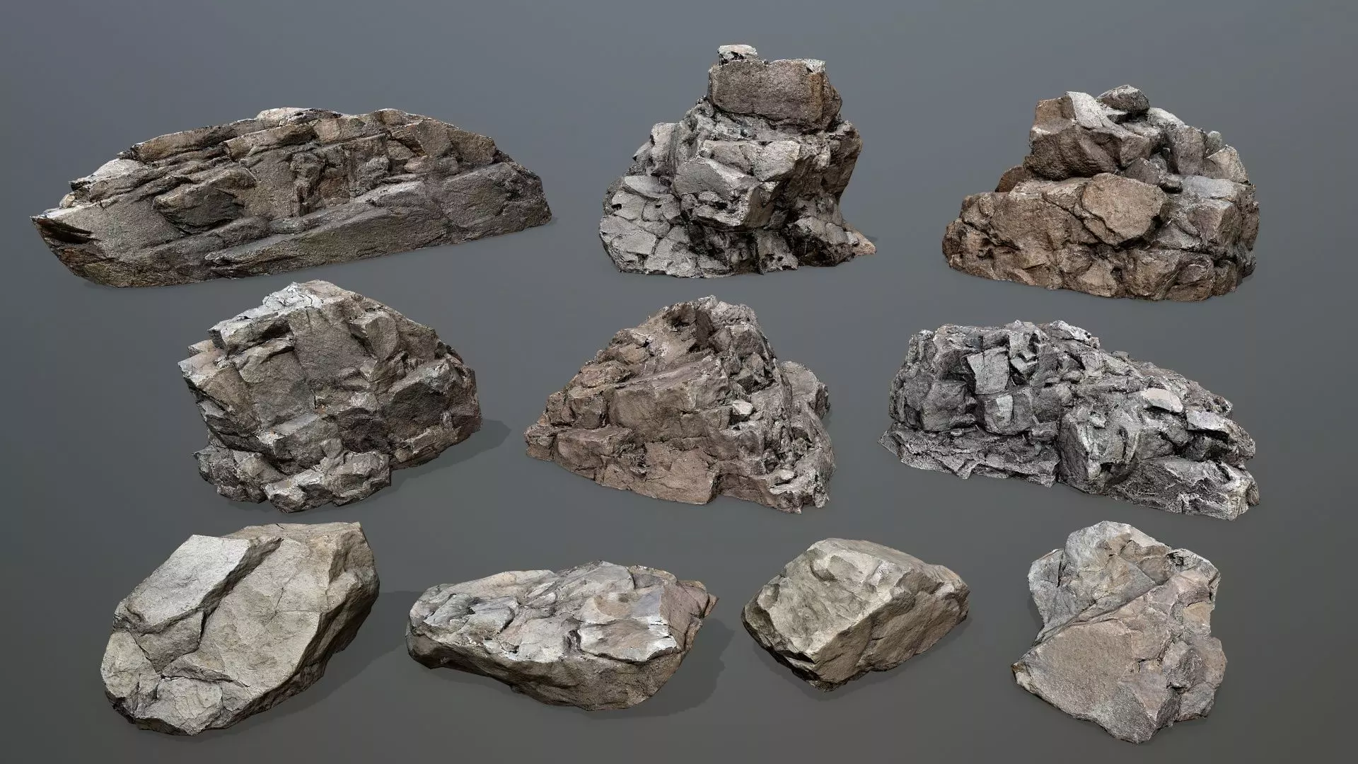 desert rocks Low-poly 3D model_0